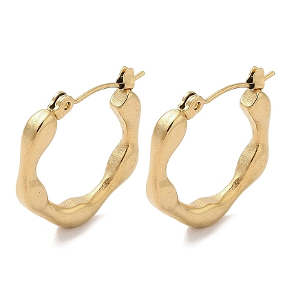 Flower 201 Stainless Steel Half Hoop Earrings for Women, with 304 Stainless Steel Pin
