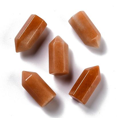 Natural Red Aventurine Pointed Beads, Healing Stones, Reiki Energy Balancing Meditation Therapy Wand, Undrilled/No Hole Beads, Bullet