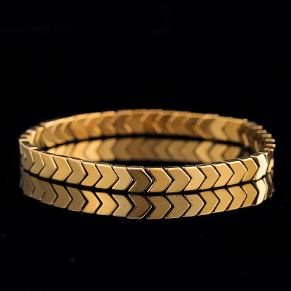 Браслеты из синтетических немагнитных гематитовых бусин для мужчин, стрелка