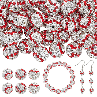 40шт. бусины из полимерной глины ручной работы со стразами, круглые