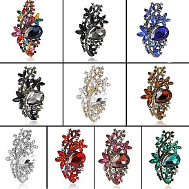 Брошь из цветочного сплава и стекла, для одежды