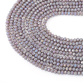 10 нити непрозрачные стеклянные бусины нити, граненые, рондель