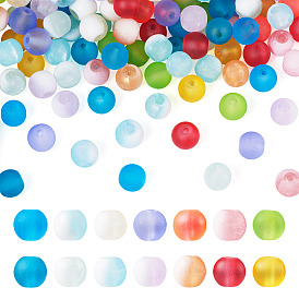 280шт 14 цветные прозрачные стеклянные бусины нити, для изготовления украшений из бисера, матовые, круглые