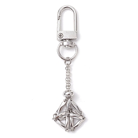 304 Stainless Steel Empty Stone Holder Chain Pouch Pendant Decorations, with Alloy Swivel Clasps