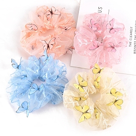 Butterfly Satin Face Elastic Hair Accessories, for Girls or Women, Scrunchie/Scrunchy Hair Ties