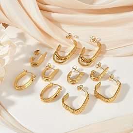 304 из нержавеющей стали серьги, ионное покрытие (ip), реальный 14 k позолоченный