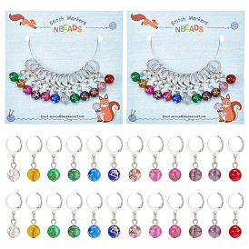 12шт круглые подвесные украшения из прозрачного стекла, 304 подвески из нержавеющей стали, для брелка, кошелек, украшение для рюкзака, маркер стежка