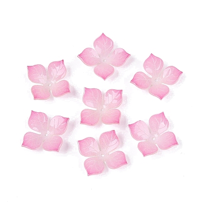 Heat Shrink Acrylic Bead Caps, 4-Petal Flower