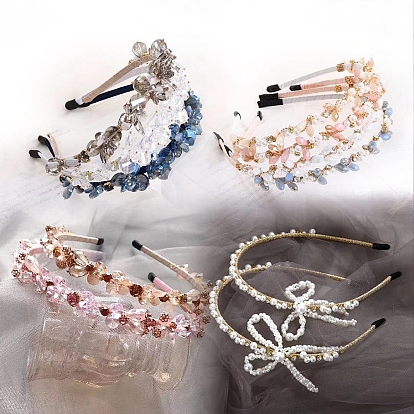 Shiny Elegant Glass Hair Bands, Party Hair Accessories for Girls Women
