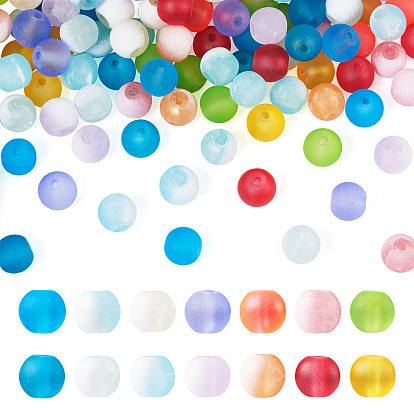 280шт 14 цветные прозрачные стеклянные бусины нити, для изготовления украшений из бисера, матовые, круглые