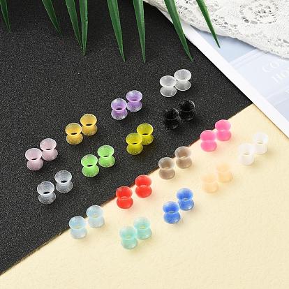 32Pcs 16 Colors Silicone Glitter Thin Ear Gauges Flesh Tunnels Plugs, Ring