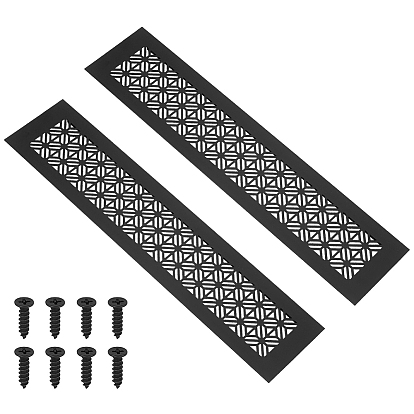 Grille d'aération rectangulaire en alliage d'aluminium, avec 4 vis