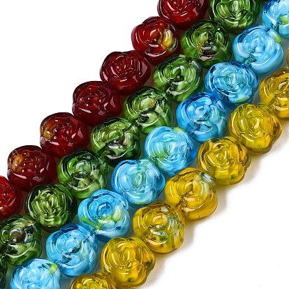 Бусы лэмпворк ручной работы, роза