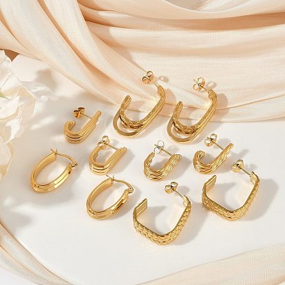 304 из нержавеющей стали серьги, ионное покрытие (ip), реальный 14 k позолоченный