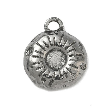 304 Настройки кабошон из нержавеющей стали кулон, плоско-круглые