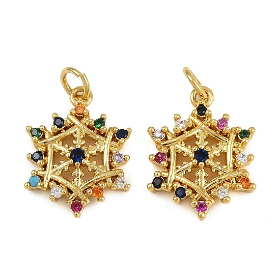 Латунные микро проложить кубического циркония подвески, снежинка, с целью перехода в кольце, долговечный, без кадмия и без свинца, стойки покрытие