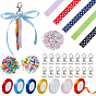 DIY Keychain Making Kit, Including Iron Swivel Lobster Claw Clasps, Polyester Ribbon, Plastic Beads, Acrylic Photo Frame Keychain