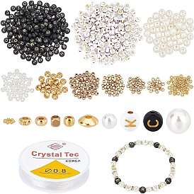 ARRICRAFT DIY Jewelry Set Making Kit, Including 304 Stainless Steel & Brass Spacer Beads, Acrylic & ABS Plastic Beads, Round Crystal Elastic Stretch Thread