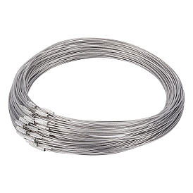 Проволока из нержавеющей стали ожерелье шнура поделки изготовления ювелирных изделий, с латунной застежкой винт