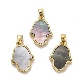 Природные подвески оболочки, с настоящими 18 к золотыми медными выводами, долговечный, хамса рука