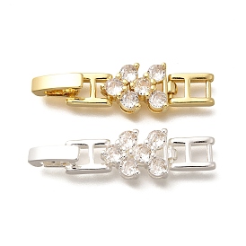 Латунное микропейв, прозрачный кубический цирконий, складные застежки, без кадмия и без свинца, прочное покрытие