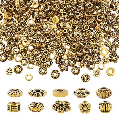 350 шт 10 стиль бусины-распорки сплава тибетского стиля, без свинца и без кадмия