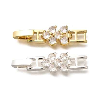 Латунное микропейв, прозрачный кубический цирконий, складные застежки, без кадмия и без свинца, прочное покрытие