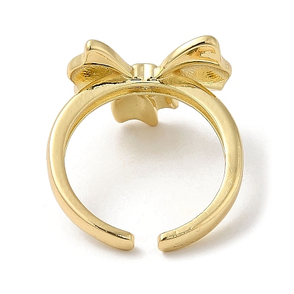 Brass Open Cuff Rings, Bowknot Ring for Women