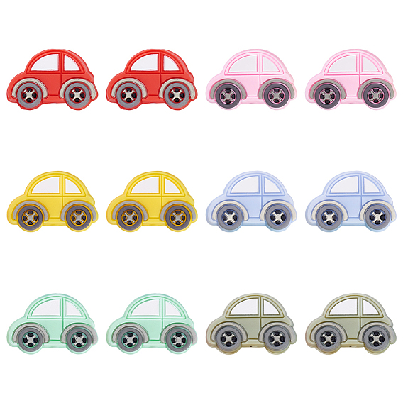 12шт 6 цвета силиконовые фокусные бусины, автомобиль