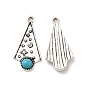 Retro Alloy Pendants, with Synthetic Turquoise, Arrow Charms