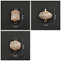 Iron Hollow Lantern Connector Charms, Bead Cage Links, with Resin Bead Inside, Light Gold, Rondelle/Round/Column Shape