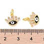 Real 18K Gold Plated Brass Micro Pave Cubic Zirconia Pendants, with Enamel and Jump Ring, Evil Eye Charms