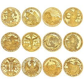 Железные памятные монеты, счастливые монеты, плоский раунд с 12 созвездиями