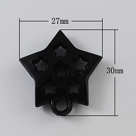 Opaque Acrylic Pendants, Star, 30x27x6mm, Hole: 4mm