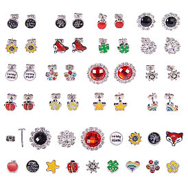 SUNNYCLUE DIY Earring Making, Alloy Enamel Cabochons, Flat Back & Back Plated Acrylic Rhinestone Cabochons and 304 Stainless Steel Ear Stud Components
