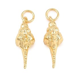 Brass Pendants, Cadmium Free & Lead Free, Long-Lasting Plated, Rack Plating, Shell Shape Charms