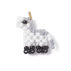 Подвески ручной работы из стеклянных бусин в форме пони, с 304 петлей из нержавеющей стали