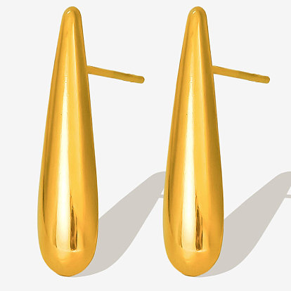 Стильные 304 серьги-гвоздики из нержавеющей стали в форме капли