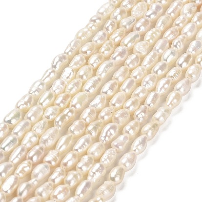 Natural Cultured Freshwater Pearl Beads Strands, Rice, Grade 2A+
