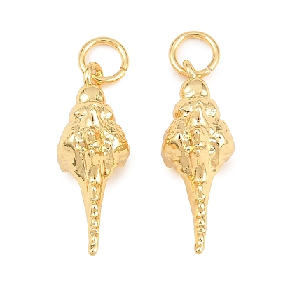 Brass Pendants, Cadmium Free & Lead Free, Long-Lasting Plated, Rack Plating, Shell Shape Charms