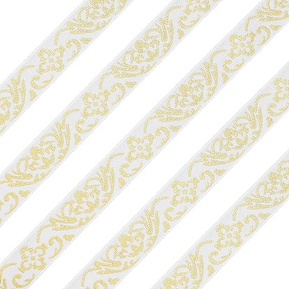 Polycotton-Bänder mit Stickerei im ethnischen Stil, Jacquardband, Tiroler Band, mit Blumenmuster, Bekleidungszubehör