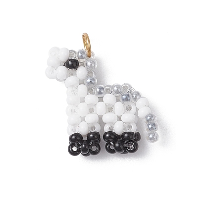 Подвески ручной работы из стеклянных бусин в форме пони, с 304 петлей из нержавеющей стали