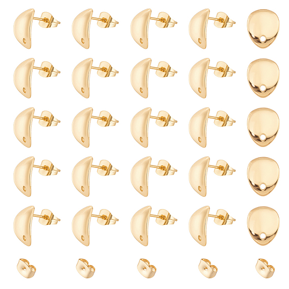 40 шт 304 детали серьги-гвоздики из нержавеющей стали, с 40 шт 304 ушными гайками из нержавеющей стали, слеза