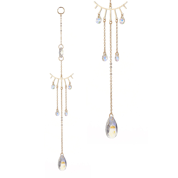 Ab цветное стекло каплевидное окно висит ловцы солнца, фурнитура из латуни подвески украшения украшения