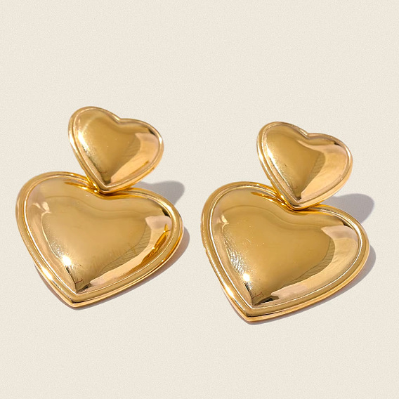 304 серьги-гвоздики в форме сердца из нержавеющей стали