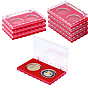 Caja de plástico para guardar monedas, con almohadilla en el interior, rojo