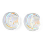 Electroplate Transparent  Glass Beads, AB Color, Moon with Star