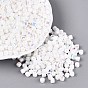 FGB Opaque Colours Glass Seed Beads, Rainbow Plated, Round Hole, Barrel