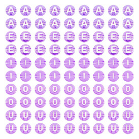 100 шт 5 стили прозрачные акриловые бусины, плоские круглые с буквы