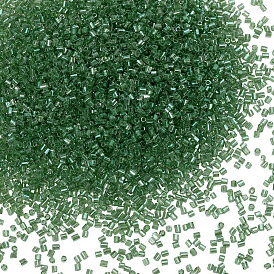 120G Glass Bugle Beads, Transparent Colours Luster